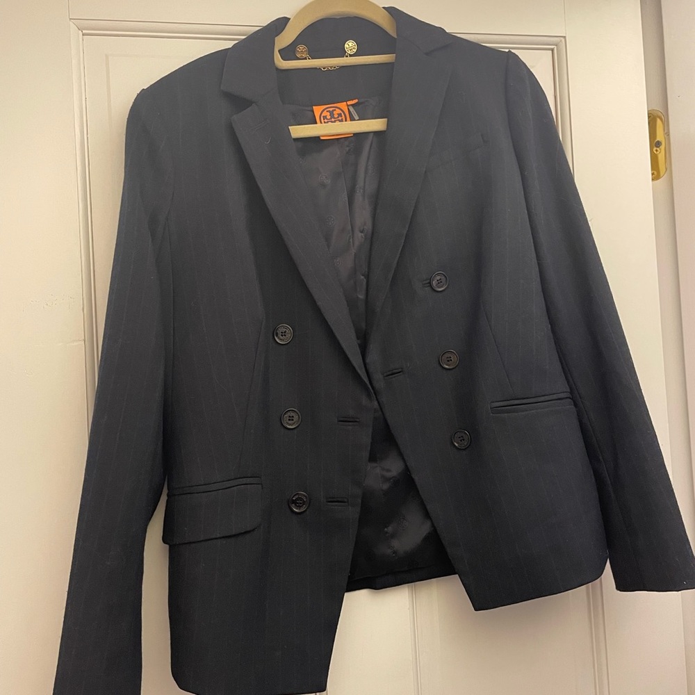 Tory Burch pinstripe navy blazer
